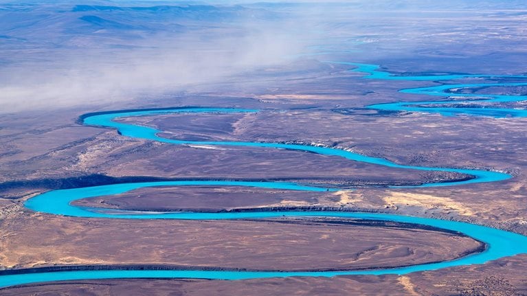 Aerial View of a curved river