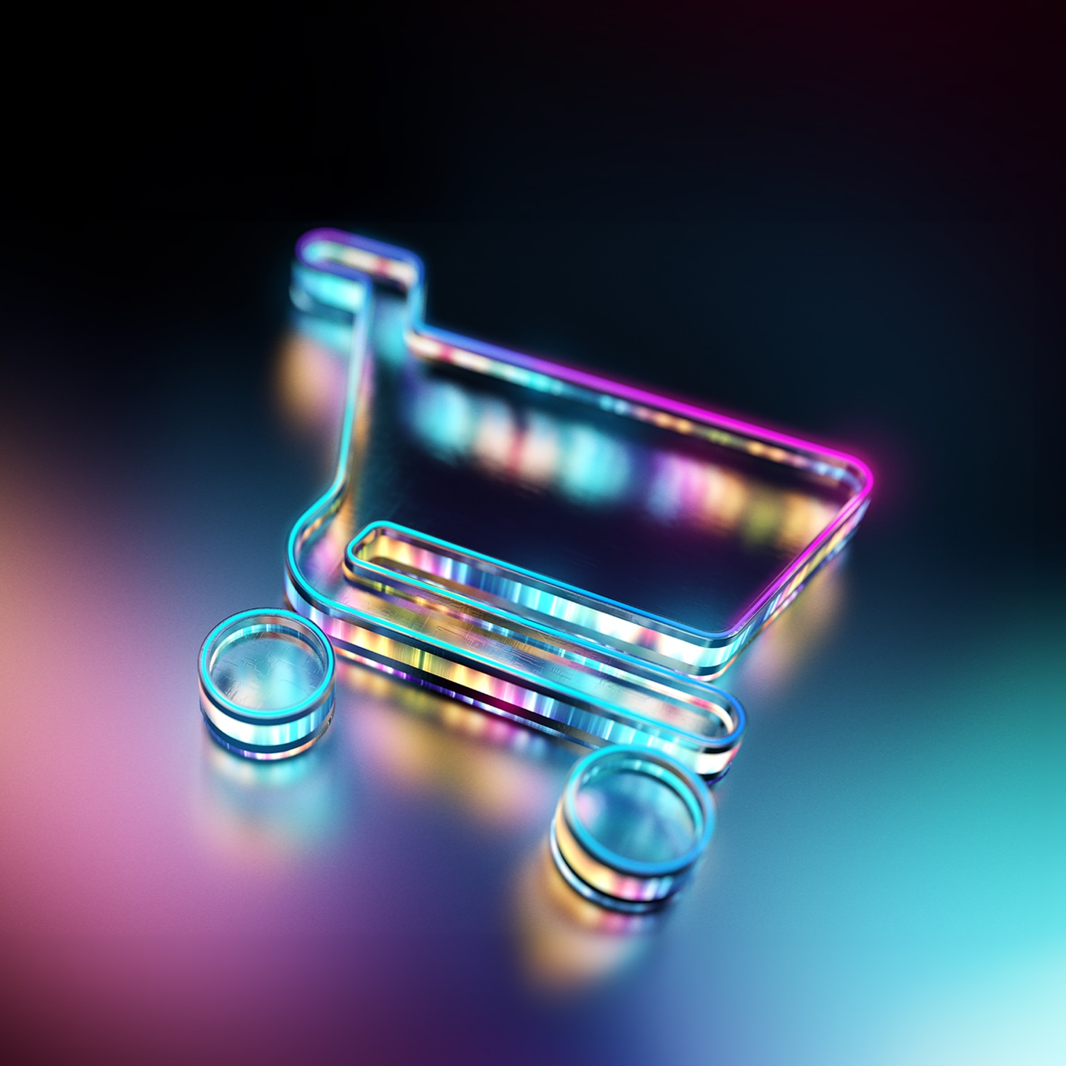  Glowing shopping cart icon