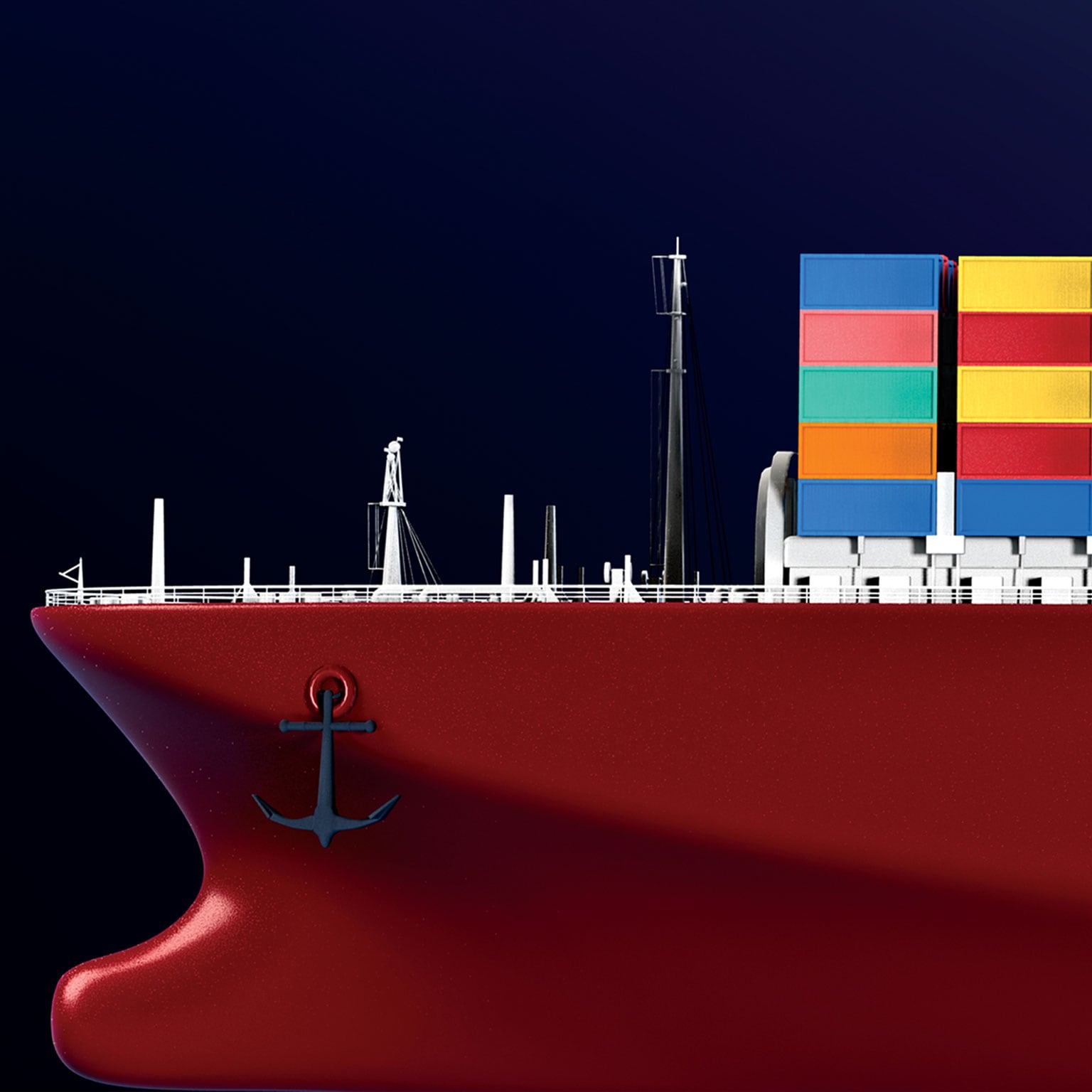 Illustration of a cargo ship 