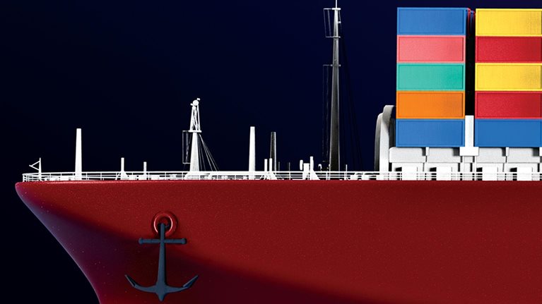 Illustration of a cargo ship 
