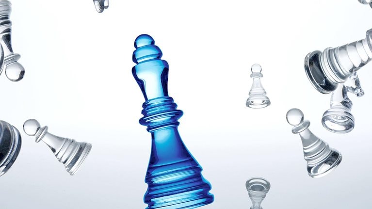 Floating chess pieces