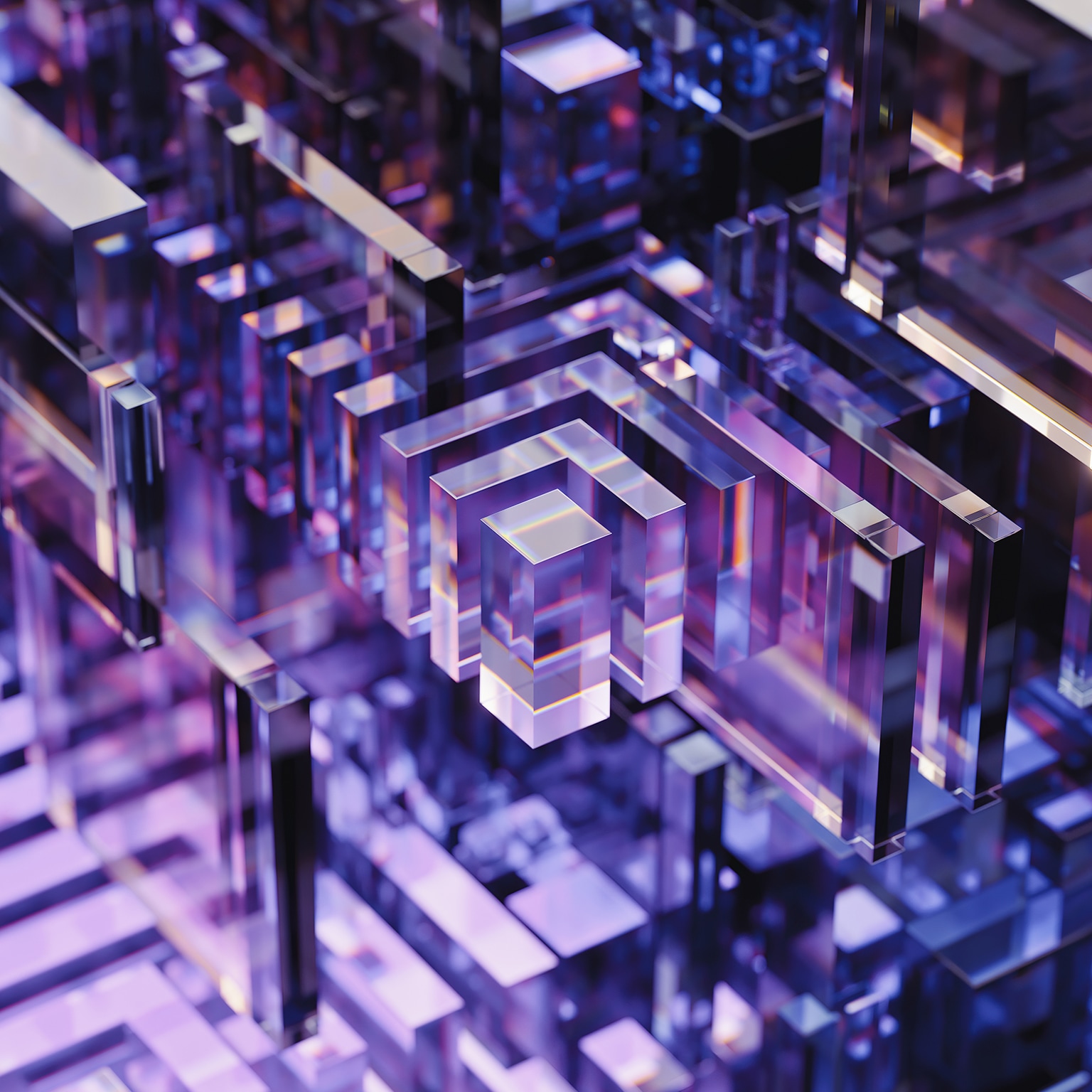 Abstract 3d background of glass cubes - stock photo