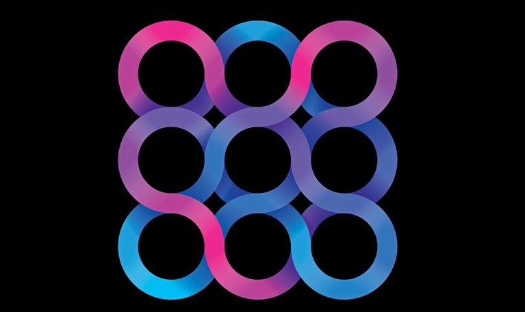 Infinite circle loops with gradient in abstract design