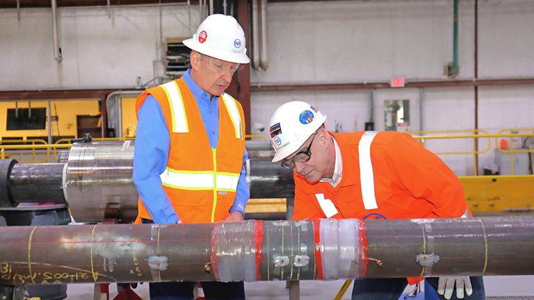 President and CEO of U. S. Steel Dave Burritt visits a U. S. Steel plant in Houston, Texas.