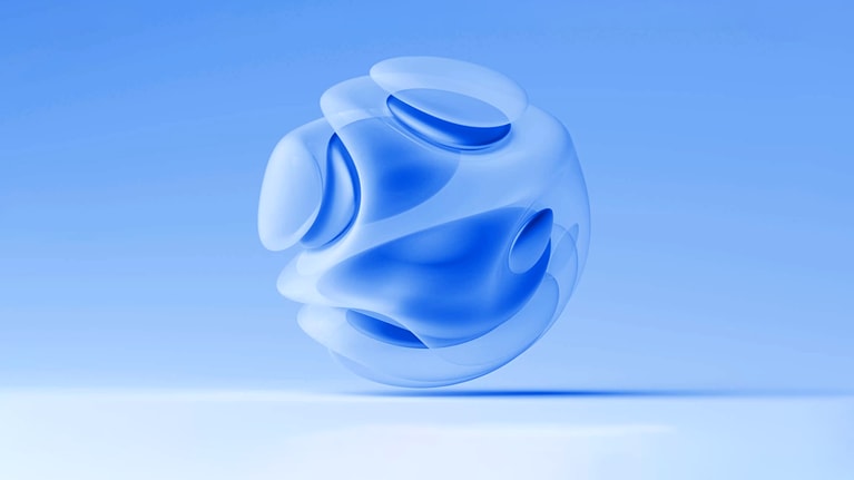 Surreal alien ball sphere in curve wavy spiral lines