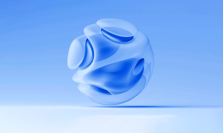 Surreal alien ball sphere in curve wavy spiral lines