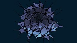 Damaged wall surface after hit