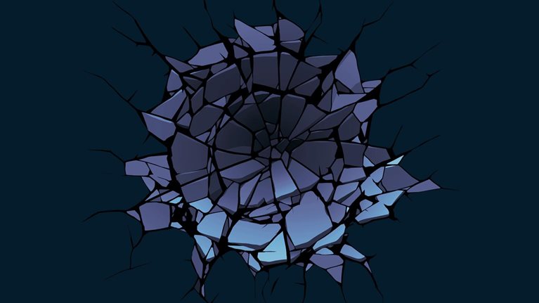 Damaged wall surface after hit