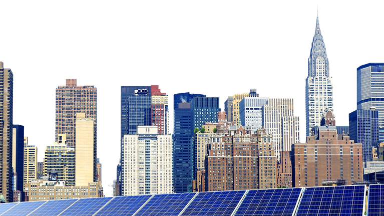 A cluster of high-rise buildings and skyscrapers