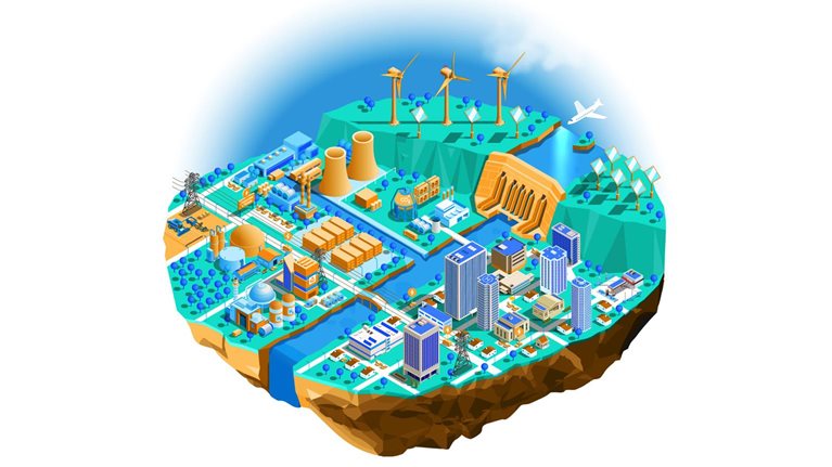 A day and a night on a floating island powered by cutting-edge climate technologies, designed to support and provide sustainable energy for the adjacent city.