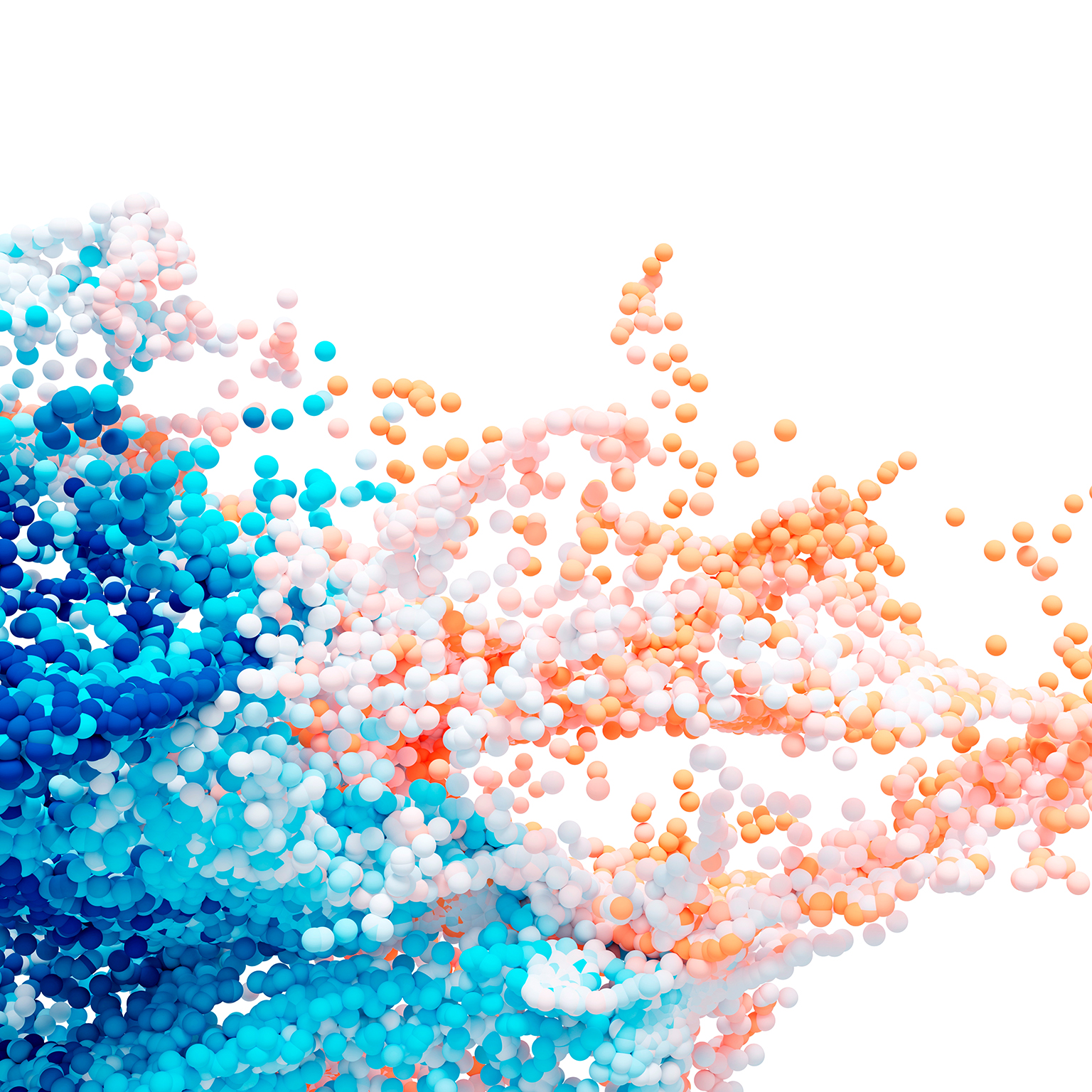 Spherical particles flowing