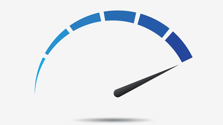 Illustration of a blue odometer representing performance measuring