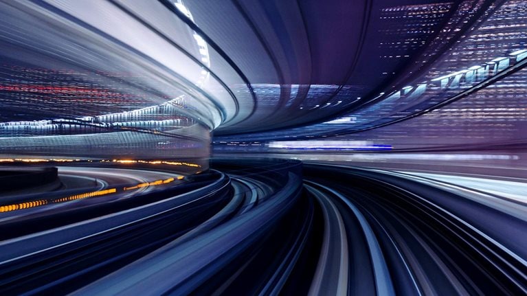 Cityscape with blurred scenery