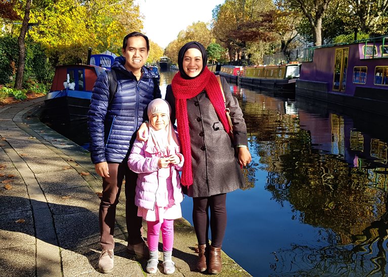 Bayu family in Amsterdam canals