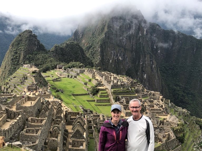Brooke with her father at Machu Picchu