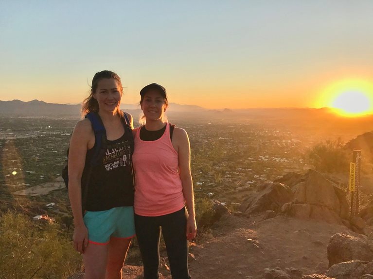 Hiking in Arizona with one of my teammates