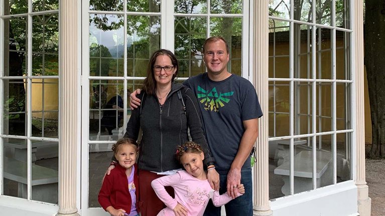 Erin Blackwell and family in Vienna