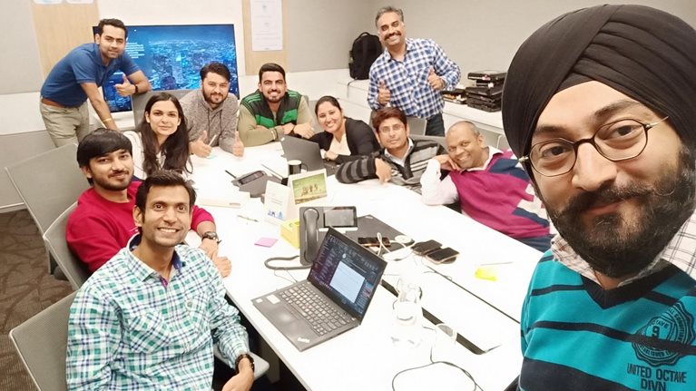 Gurbrinder hosting Agile workshop