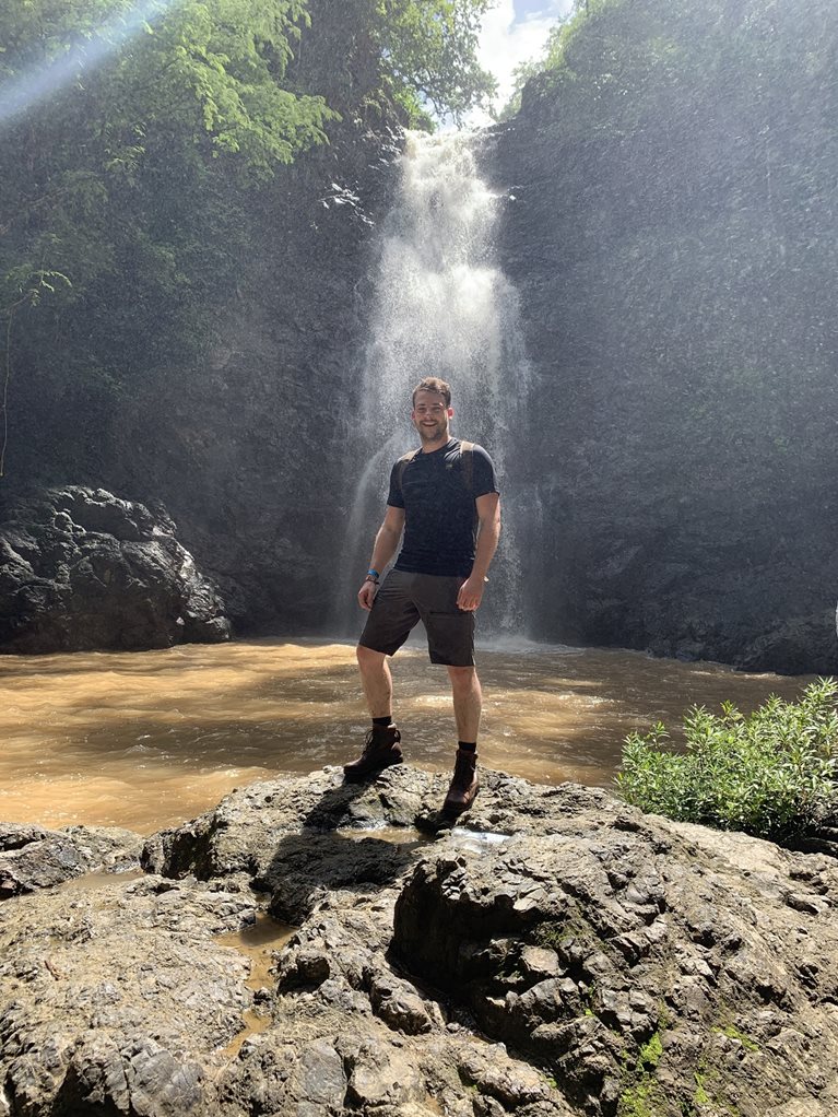 Mathias hiking waterfall