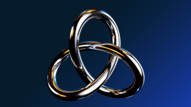 Illustration of two interlocking rings, representing interlocking cybersecurity