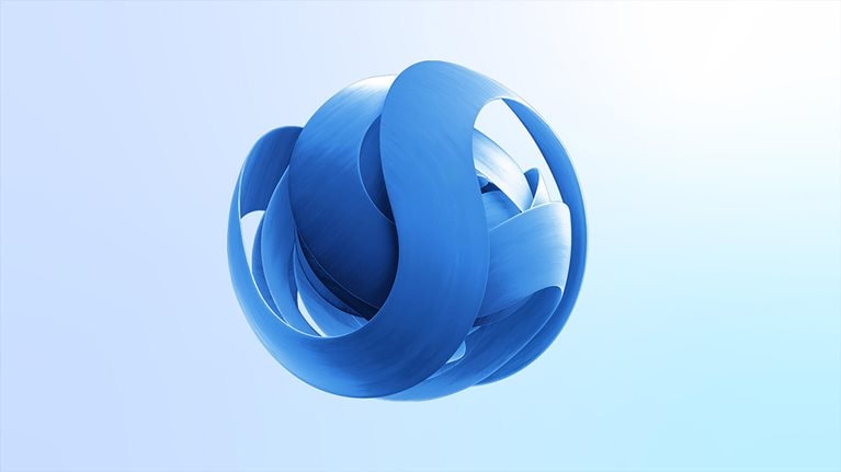 Digital image of a spherical blue shape