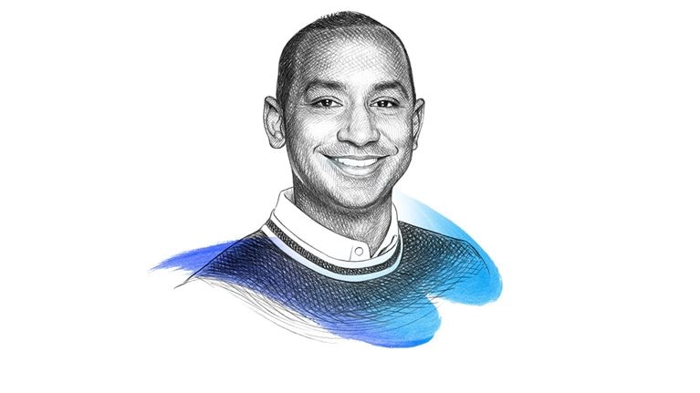 A drawing of Chandra Gnanasambandam