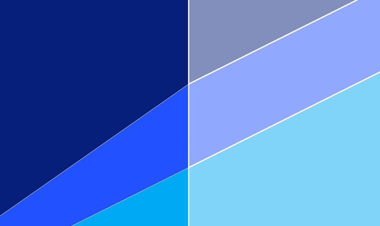 Three waves in shades of blue