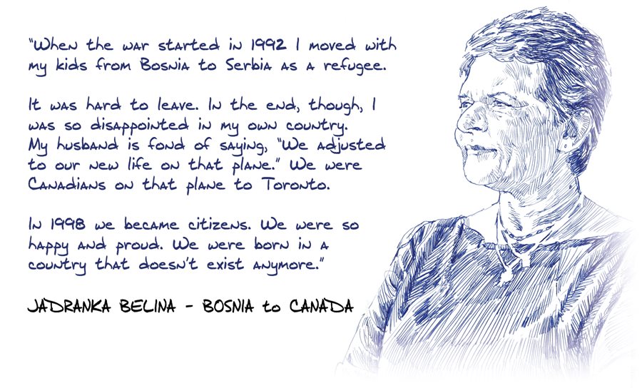 Jadranka Belina, Bosnia to Canada