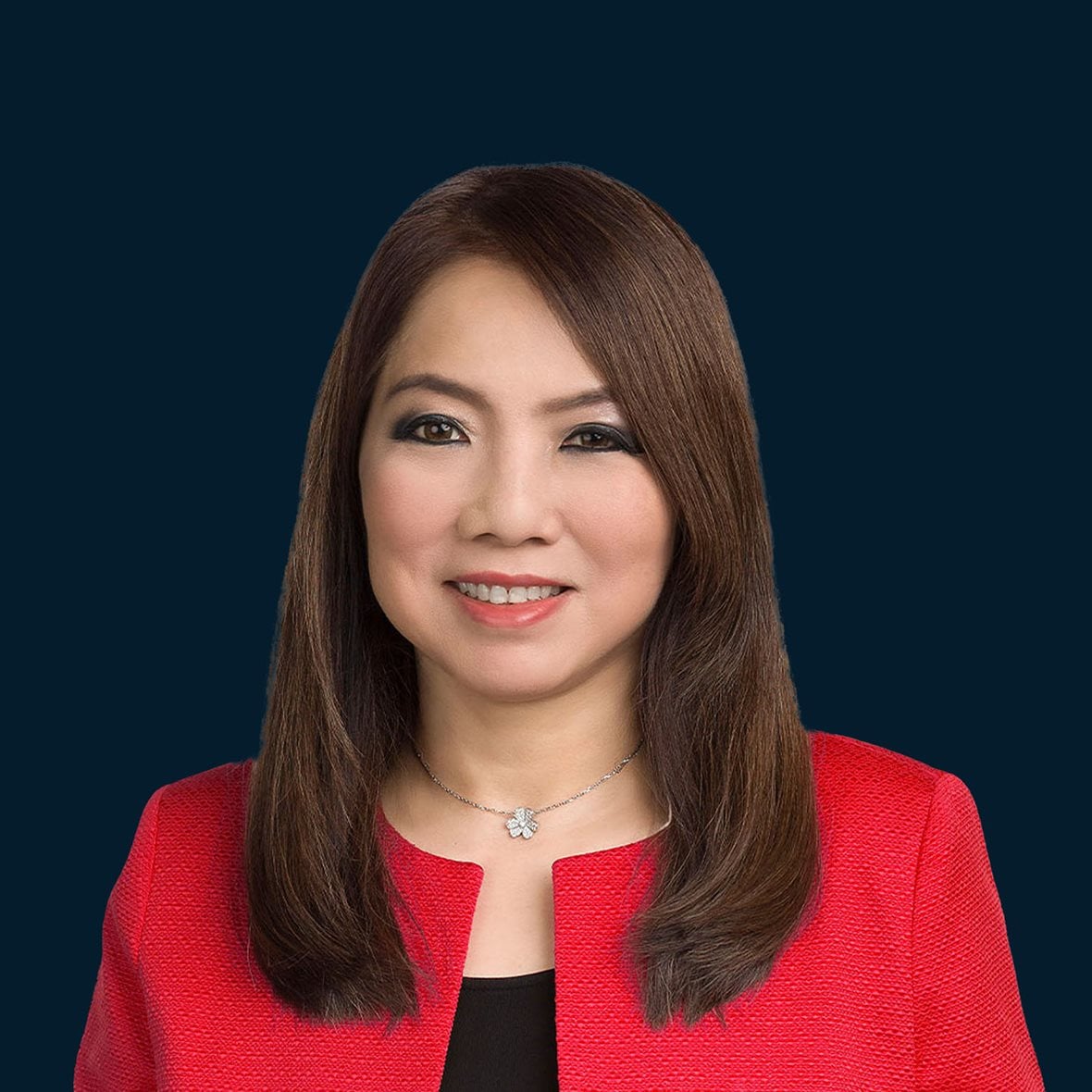 Portrait of Tan Su Shan, CEO of Singapore-based DBS Bank