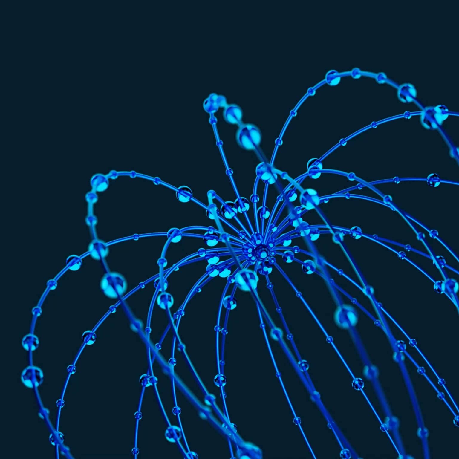 Bright blue flowing light streams