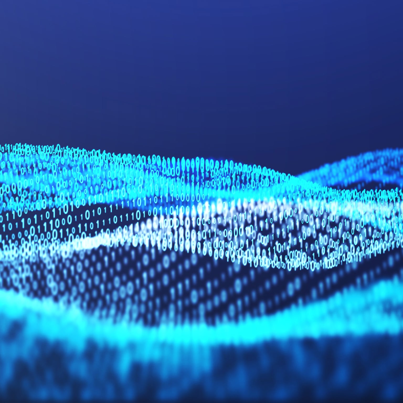 3D illustration Rendering of binary code wave pattern Abstract background.Futuristic Particles for business,Science and technology background - stock photo