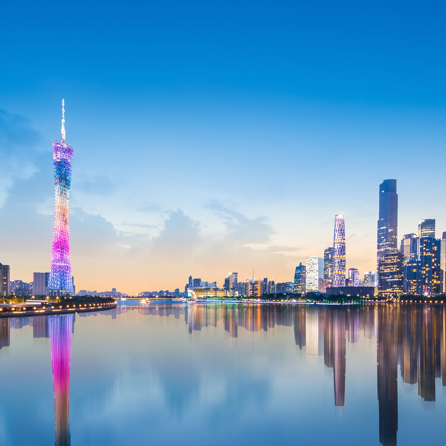 Skyline of GuangZhou china - stock photo