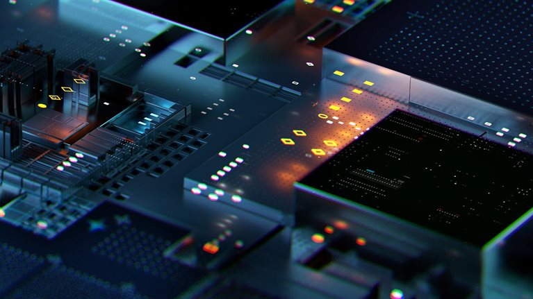 Digital generated image of cityscape data.