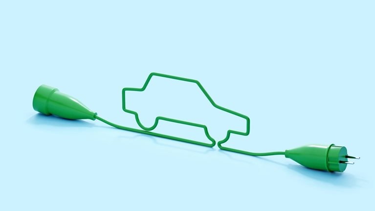 Electric cable in the shape of a car