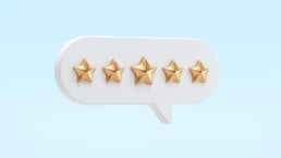 Five gold star rating customer review