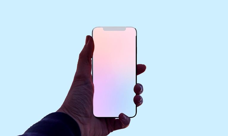 Creative picture capturing the colors of sunset sky with mobile phone