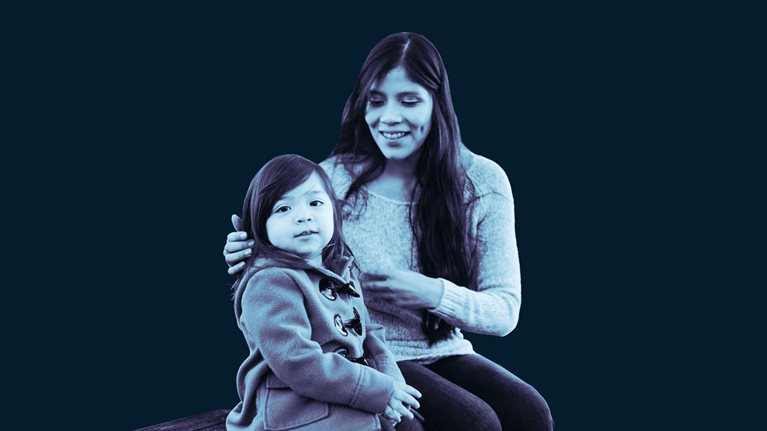 Women and young girl sitting together