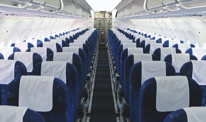 Photo of an empty airplane