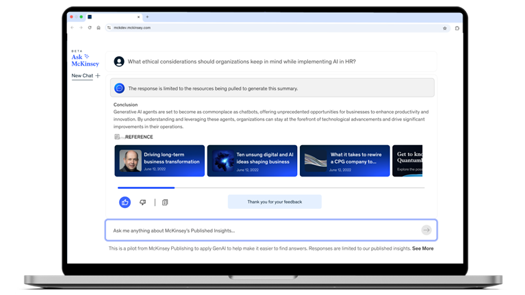 Demo screenshot of Ask McKinsey