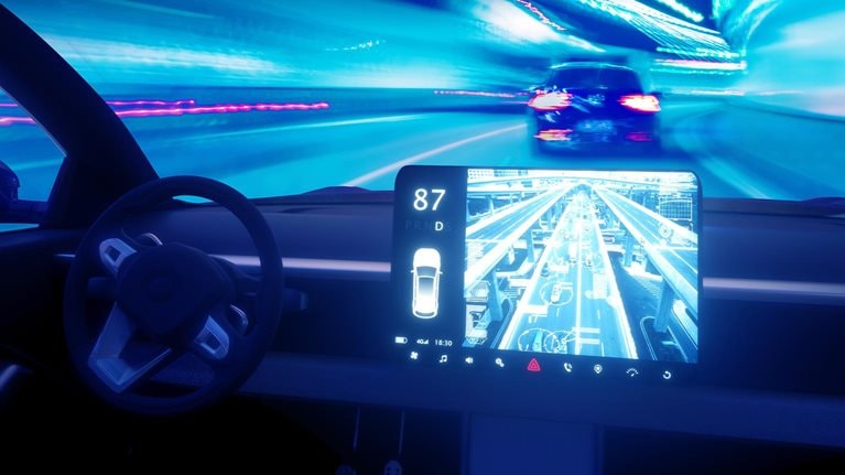 Automatic car speeding at night