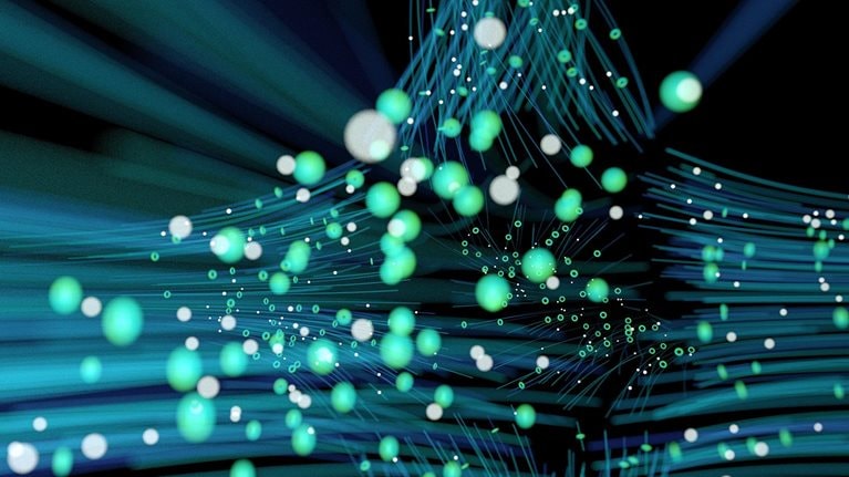 Computer neural network concept image - stock photo