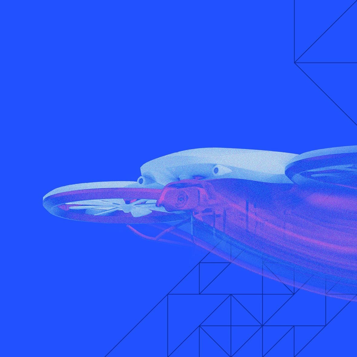 Illustration of an electric vertical takeoff and landing (eVTOL) aircraft.