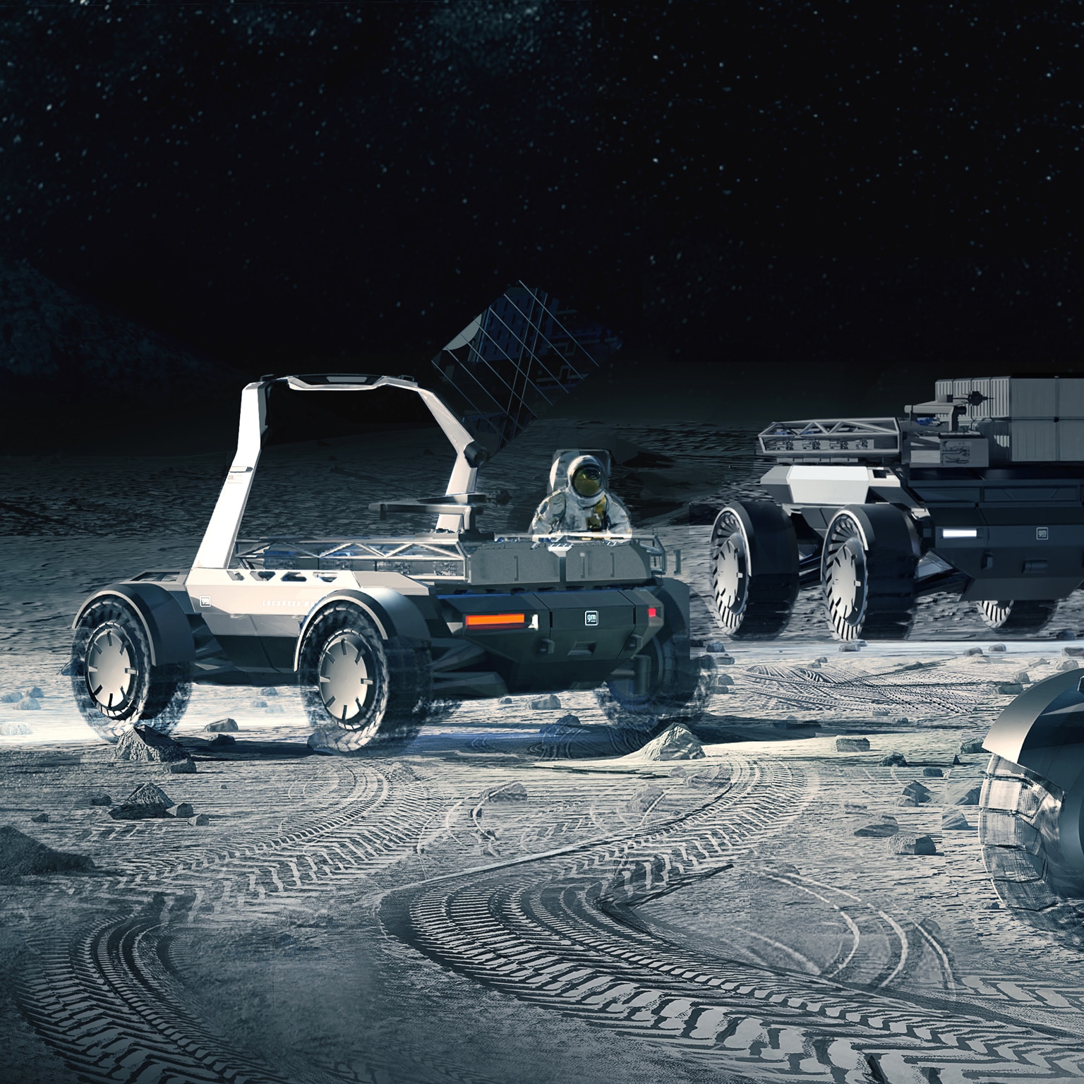 GM and Lockheed Martin's New Lunar Rover, rendered