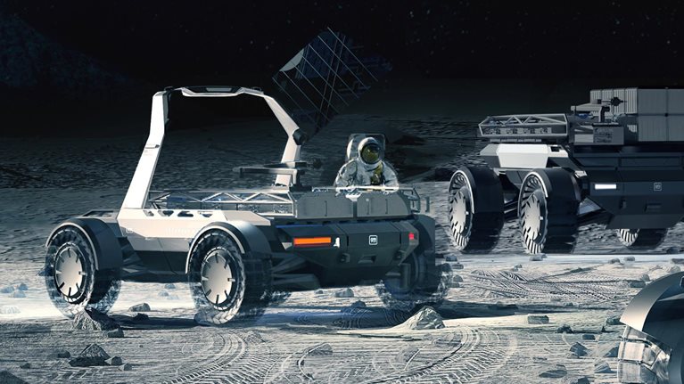 GM and Lockheed Martin's New Lunar Rover, rendered