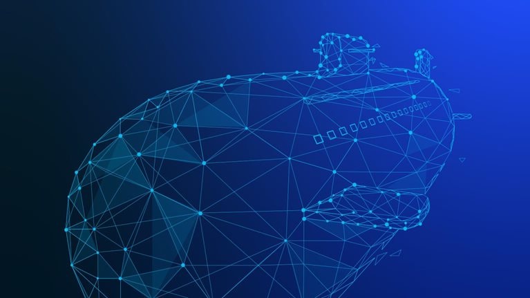 A low poly drawing of a military submarine ship in the sea