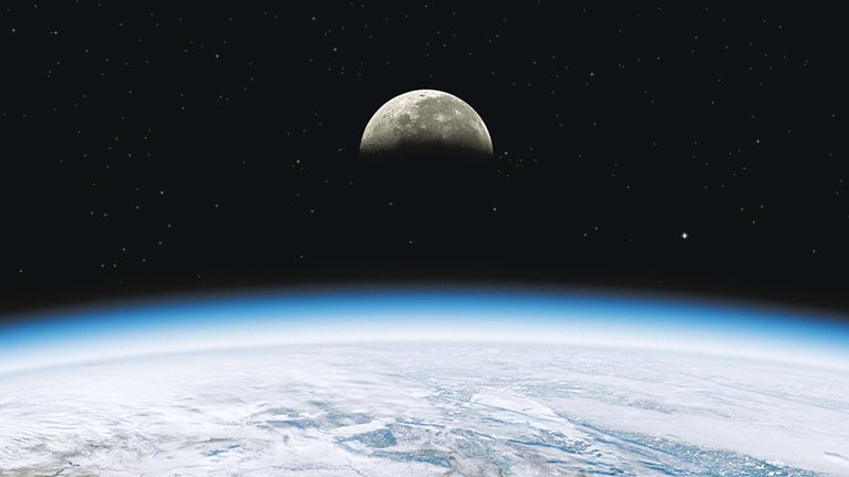 Moon over Earth