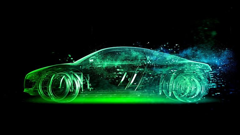 CGI green car