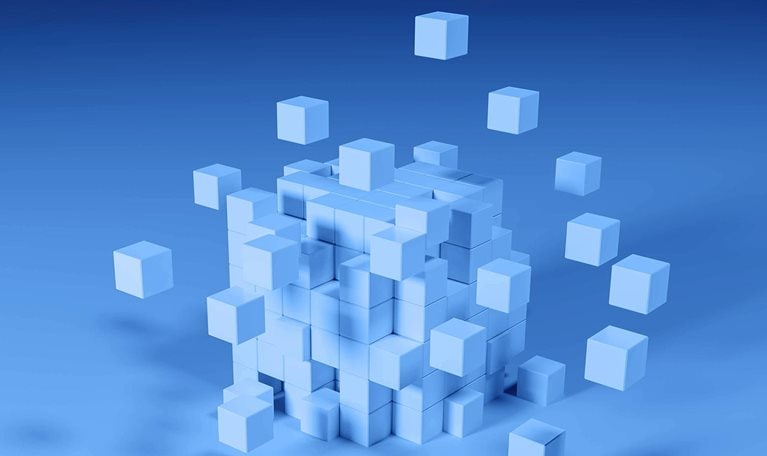 3D illustration of cubes