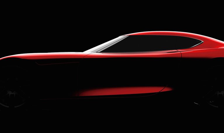 Sports car silhouette on black background