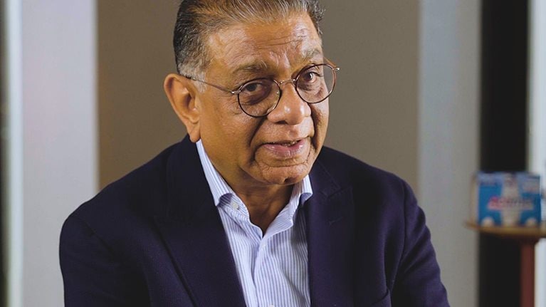 A video still of Vikram Agarwal, Chief Operations Officer at Danone